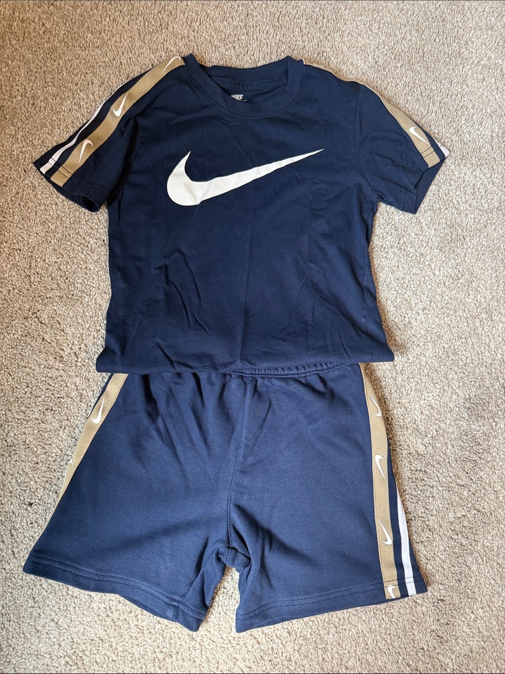 Nike Navy & Gold Kids Matching Short Set